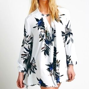 FREE PEOPLE Tree Swing Tunic Dress Electric Orchid White Small